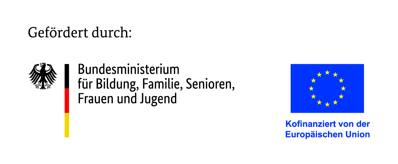 BMBFSFJ_ESF_Foerderlogo_CMYK Förderlogos vom Bundesministerium für Bildung, Familie, Senioren, Frauen und Jugend und der Europäische Union