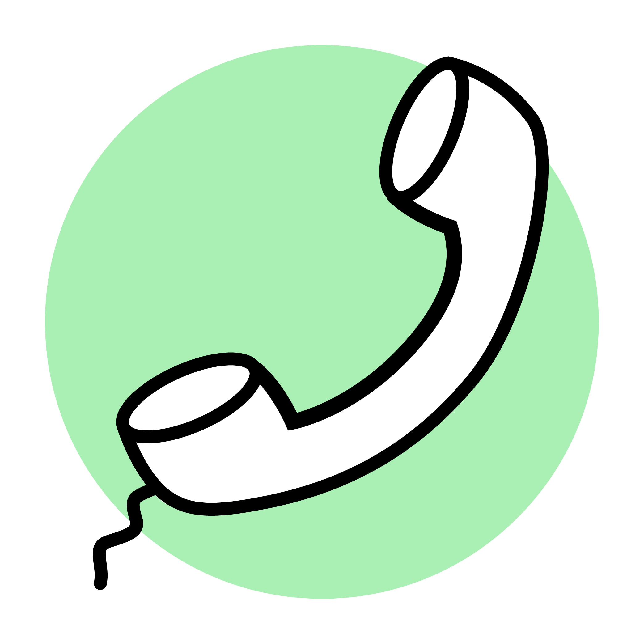 Illustration: Telefonhörer in weiß auf grünem Hintergrund